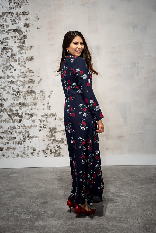 Navy best sale floral maxi