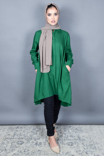 Forest Green Hi Lo Flare Tunic
