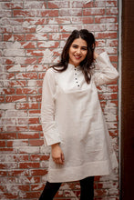 Macaroon Cream Tunic with Black Buttons