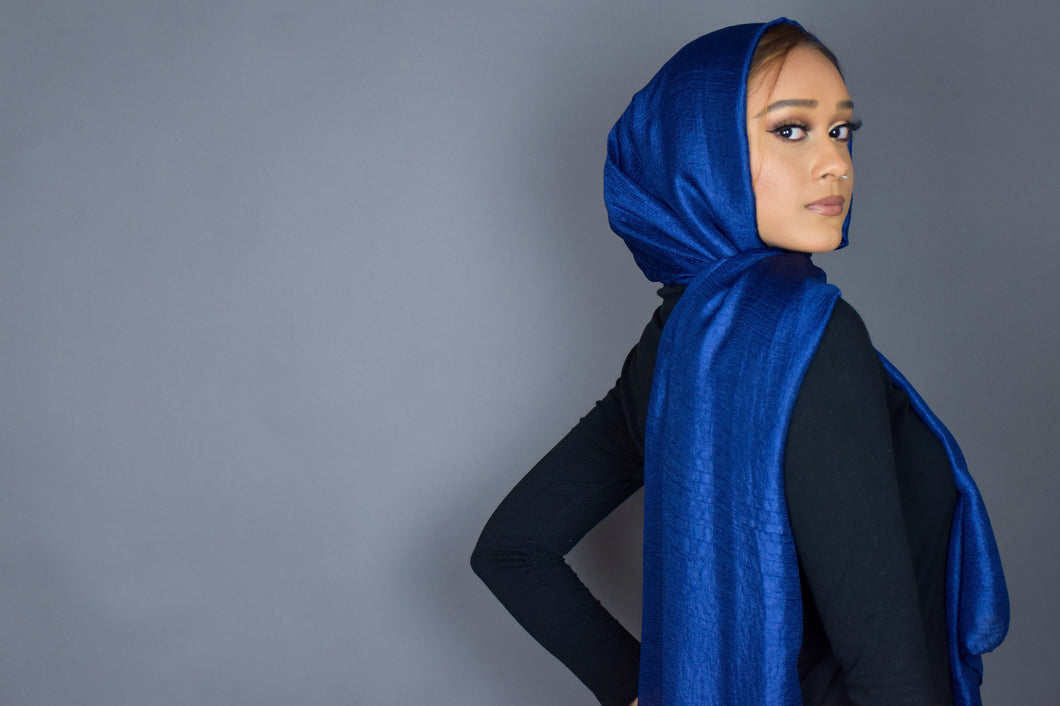 Royal Blue Silk Scarf – Gallerina